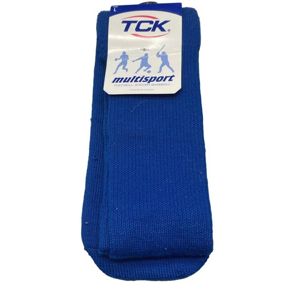 TCK socks multisport thick long polyester blend blue large length 18" width READ - Picture 1 of 6